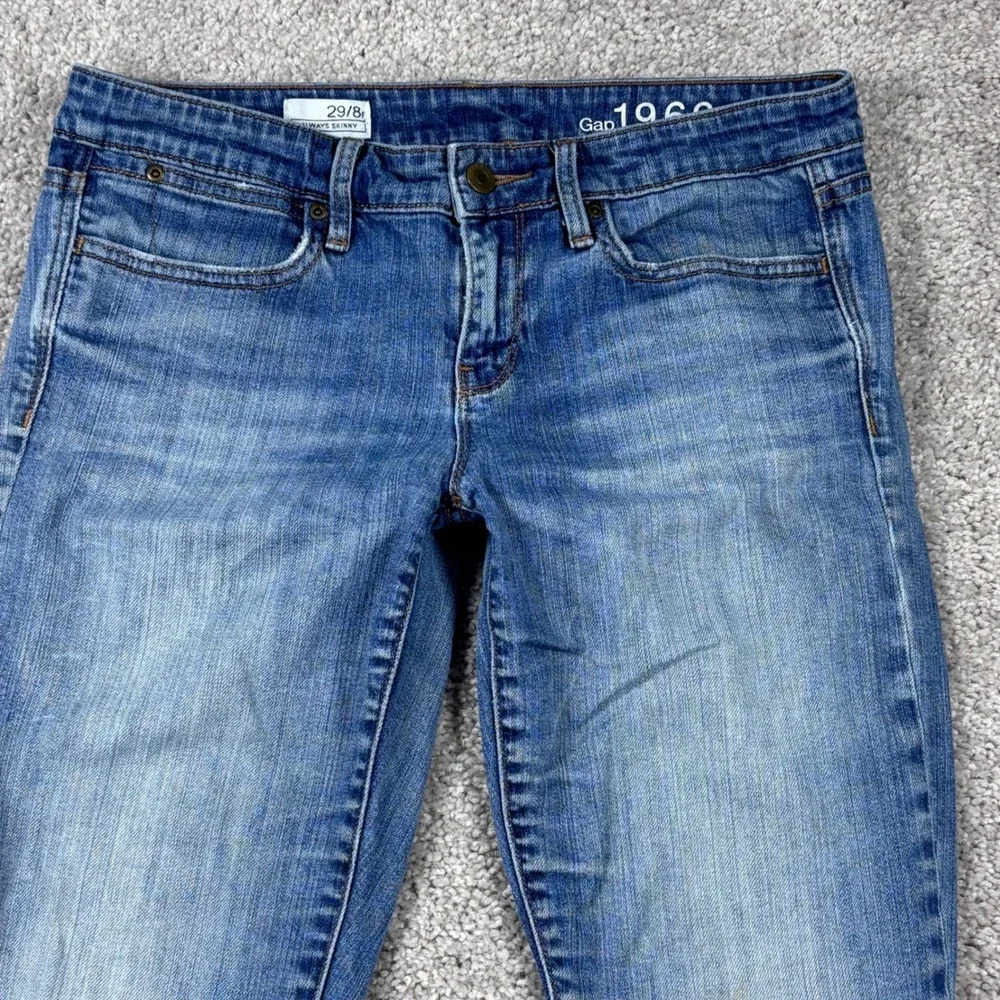 Gap 1969 Always Skinny Jeans Womens 29(Measure‎ 30) Blue Low Rise Studded